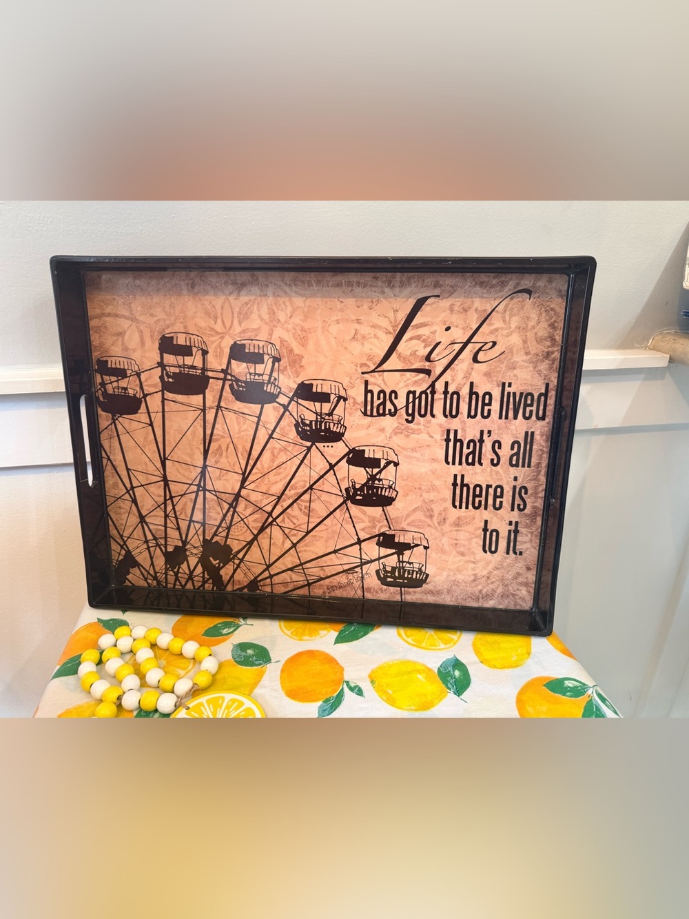 Impressions Ceramic Plated Rustic Americana Decorative Serving Tray